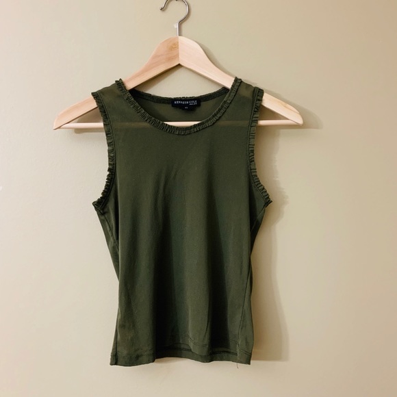 2/$20 Kenneth Cole Sheer Olive Green Tank Top - Picture 9 of 13